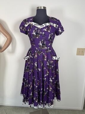 Nightmare before Christmas Vintage-Style Fit & Flare Dress with Contrast Trim